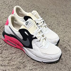 Nike Women's Air Max Sneakers - White, Black, and Pink Accents size 9